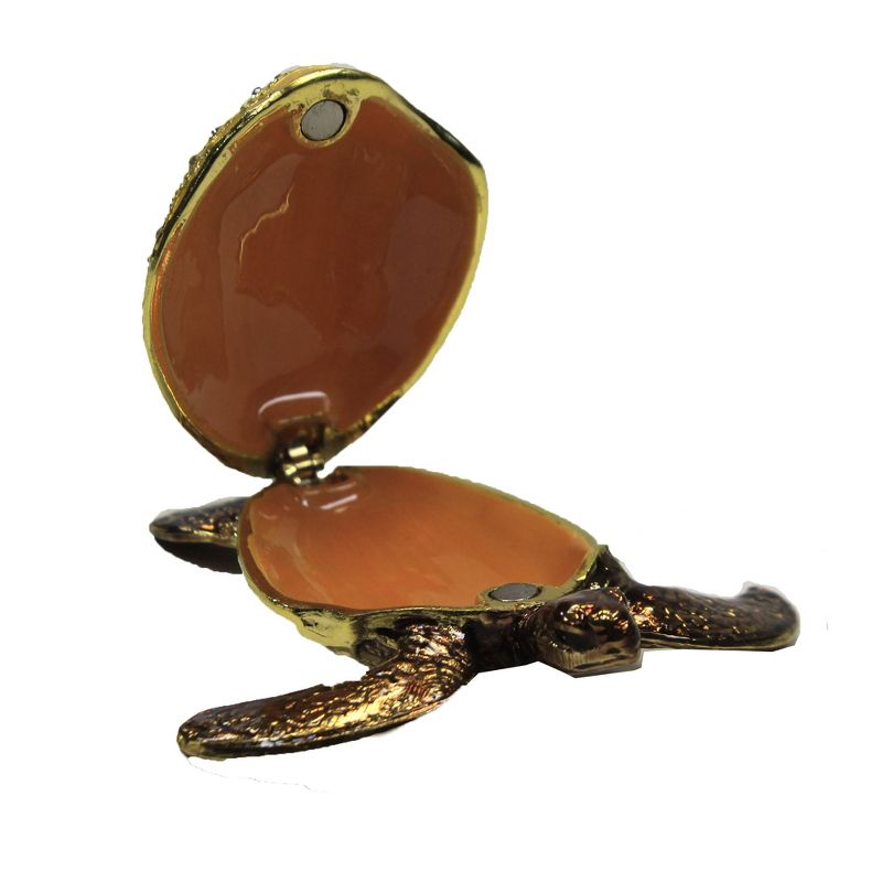 Hinged Trinket Box 0.75" Sea Turtle Box Magnetic Ocean  -  Decorative Figurines