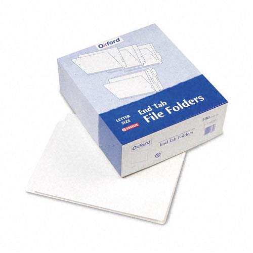 Pendaflex Reinforced End Tab Folders Two Ply Tab Letter White 100/Box H110DW
