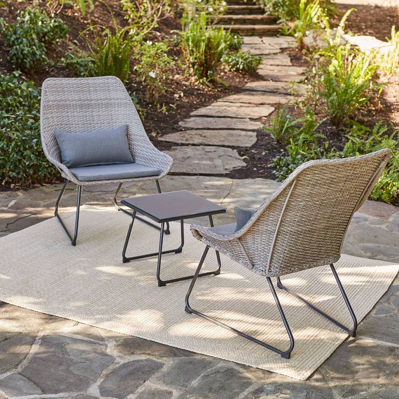 Breckenridge 4pc Seating Set Java Brown Fame Sunbrella Meredian Brick Red Fabric - La-Z-Boy