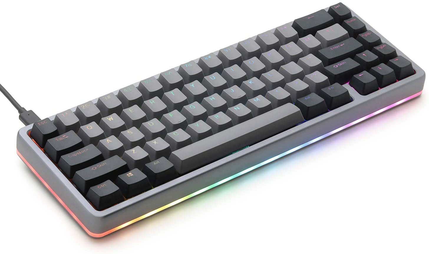 Drop ALT High-Profile Mechanical Keyboard &mdash; 65% (67 Key) Gaming Keyboard, Hot-Swap Switches, Programmable Macros, RGB LED Backlighting, USB-C, Doubleshot PBT, Aluminum Frame (Halo True, Gray)