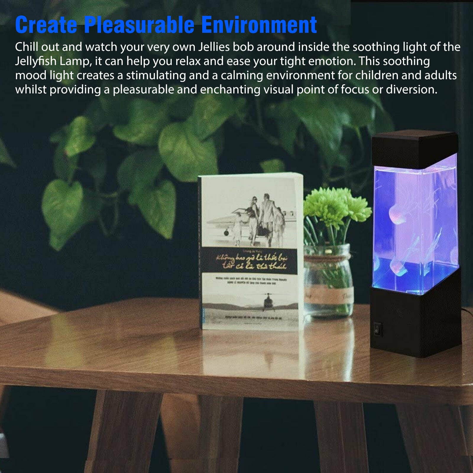 Jellyfish LED Lighting Fish Tank Mood Lamp Night Light Colorful Change