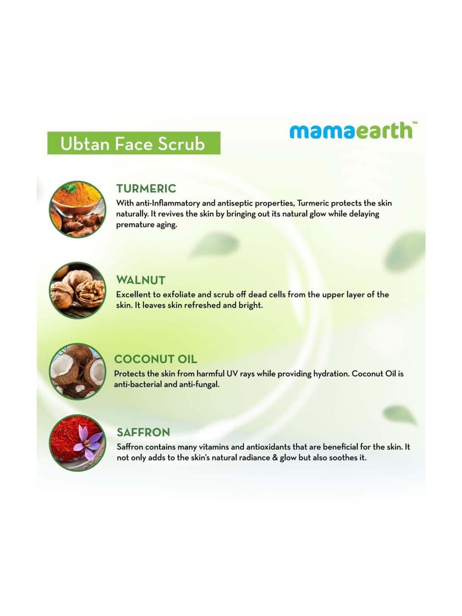 Mamaearth Ubtan Turmeric & Walnut Scrub - 100 gm