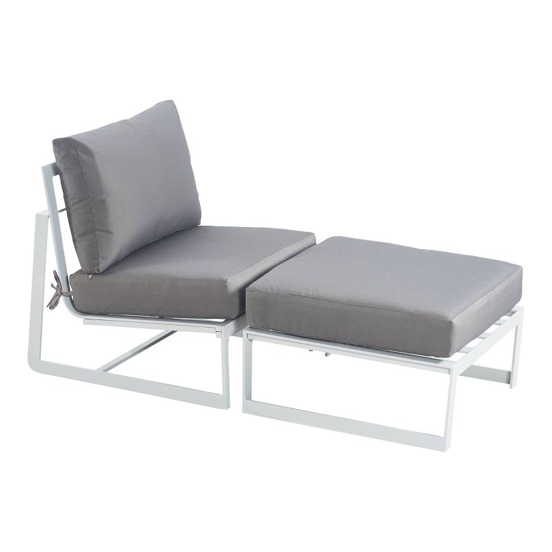 Mirabelle Armless Outdoor Lounge Chair - White - Adore Decore