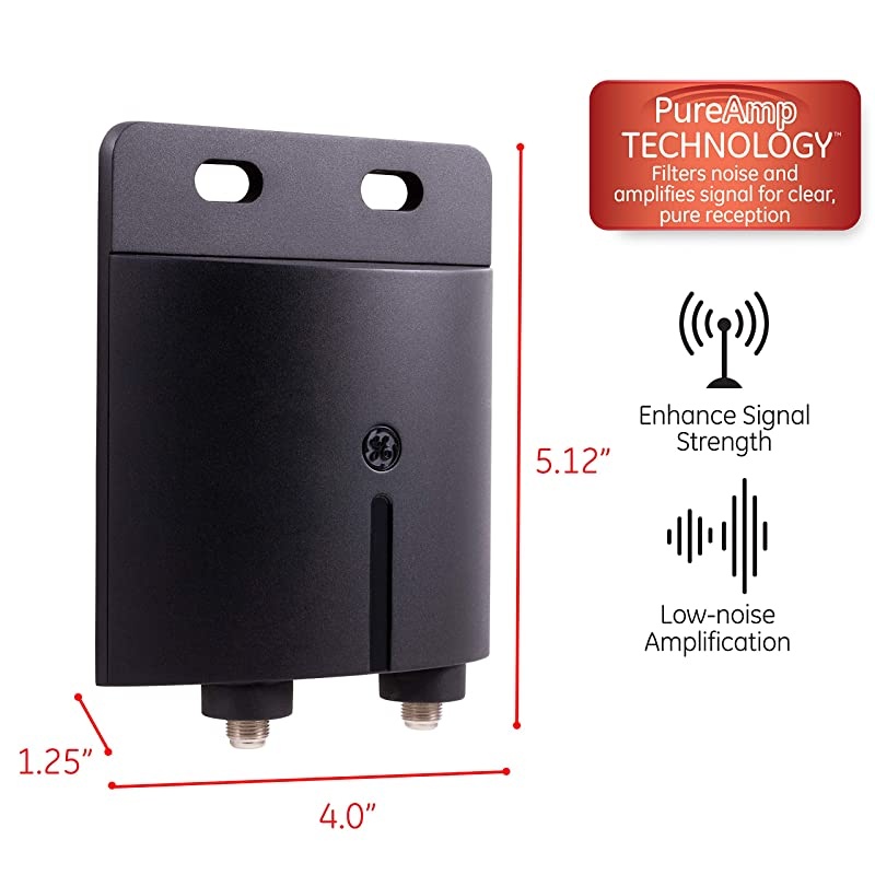 Pro Outdoor TV Antenna + Outdoor Antenna Amplifier, Long Ran Antenna, Attic Mount, Hardware Included, Digital HDTV 4K 1080P VHF UHF, Low Noise Signal Booster