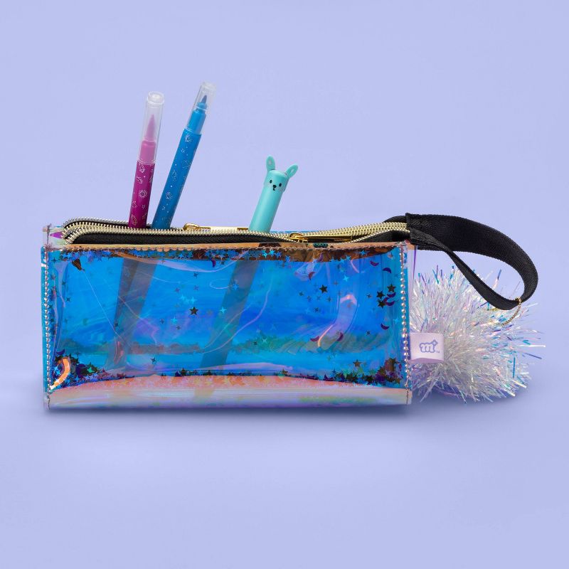 Iridescent Sequin Pencil Pouch with Pom - More Than Magic™