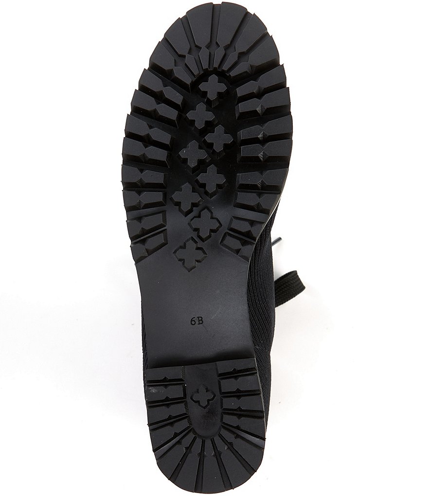 kate spade new york Merigue Knit Lace-Up Lug Sole Combat Booties