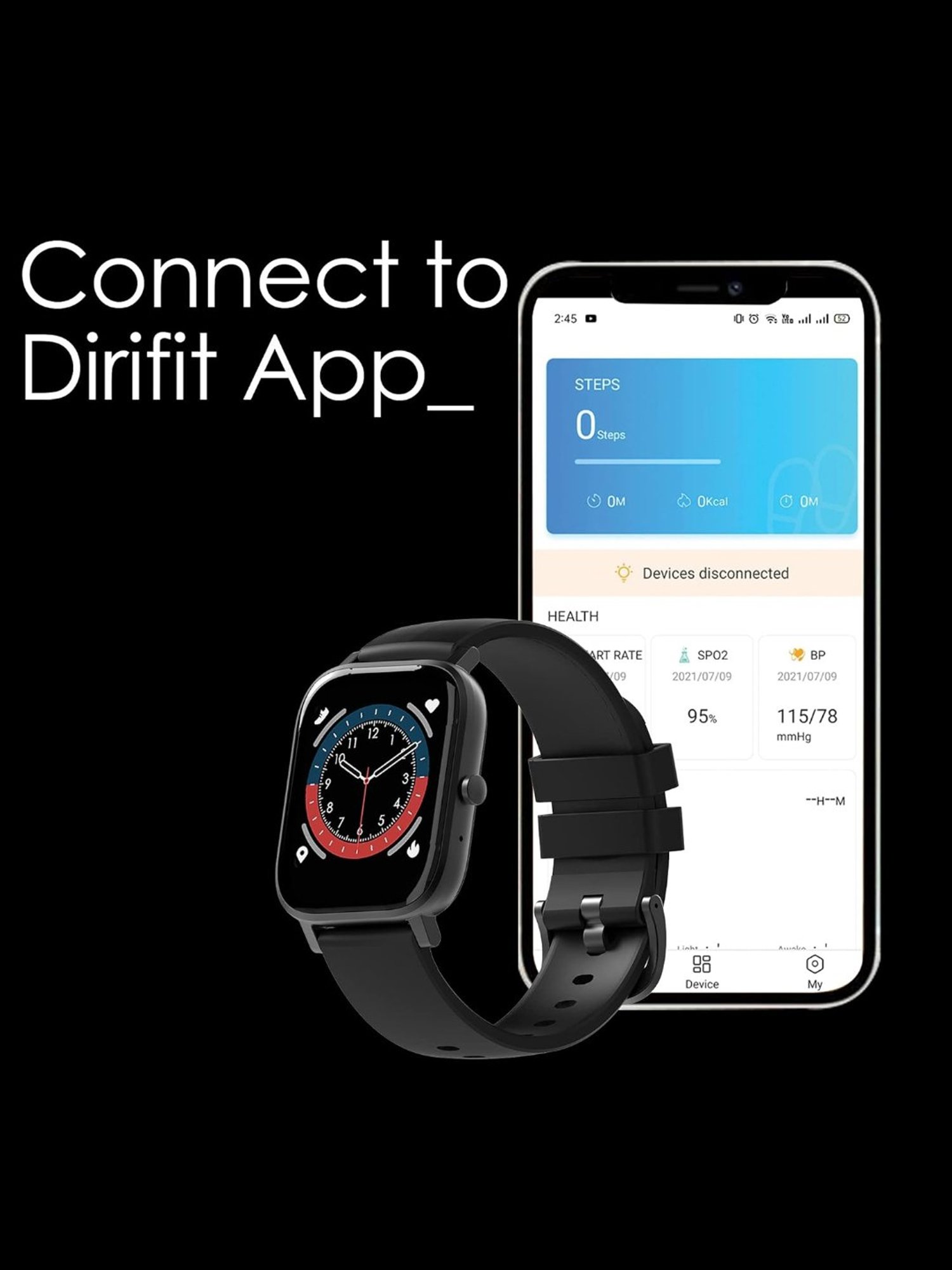 Probus P12 Full Touch Screen Smartwatch (Black)