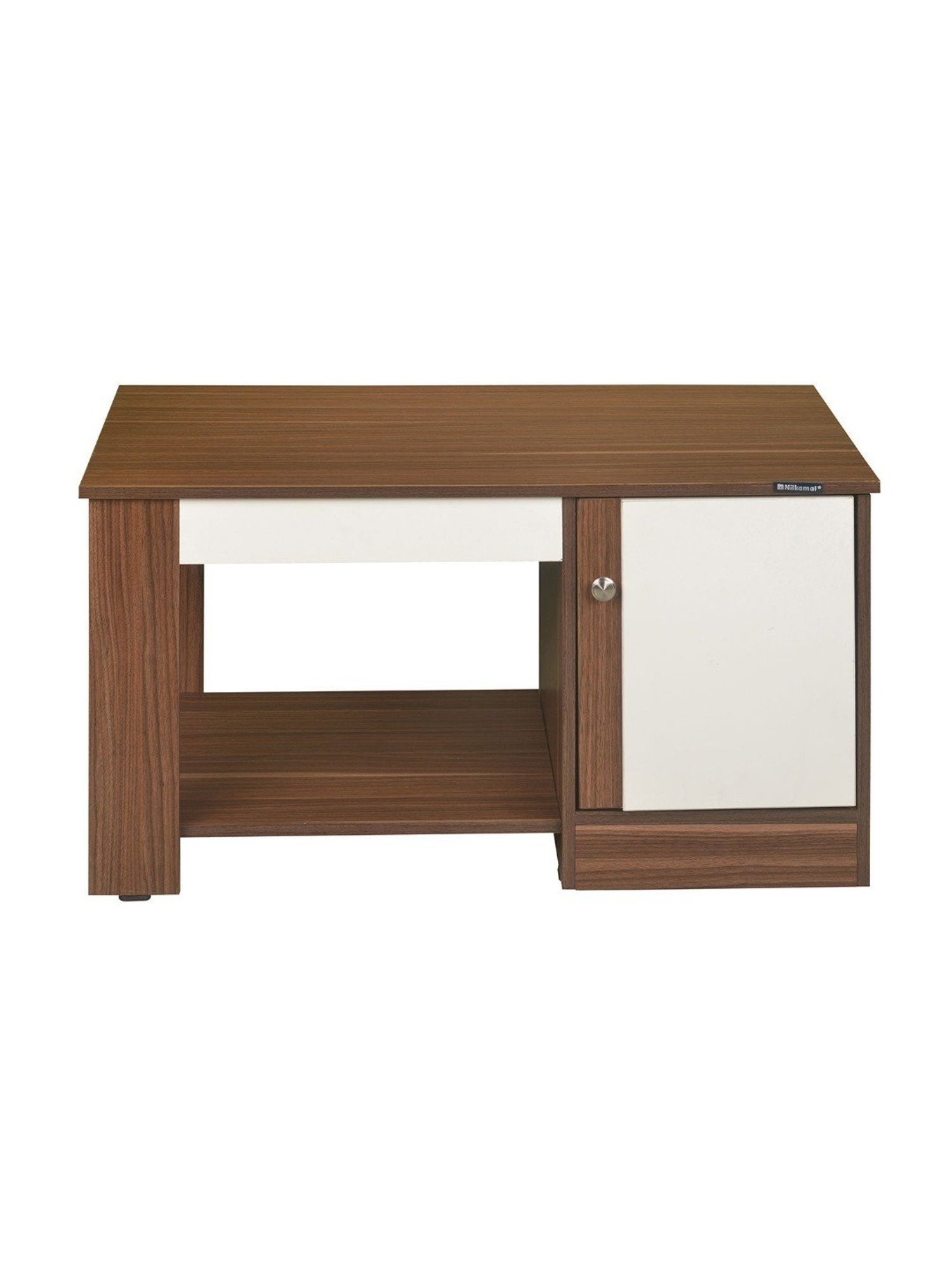 Nilkamal Hope Brown & White Engineered Wood Coffee Table with Shelf & Cabinet Storage