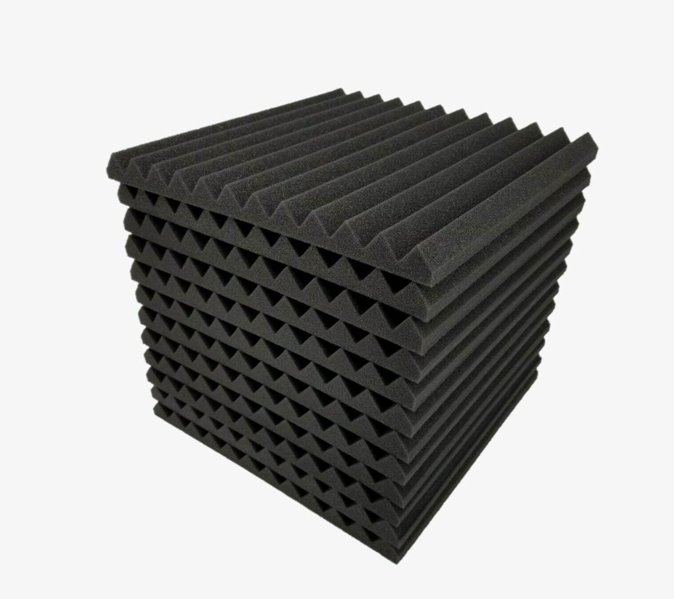 6 pcs 12"x12"x1" Black Acoustic Foam Panel Tiles Wall Record Studio Sound Proof