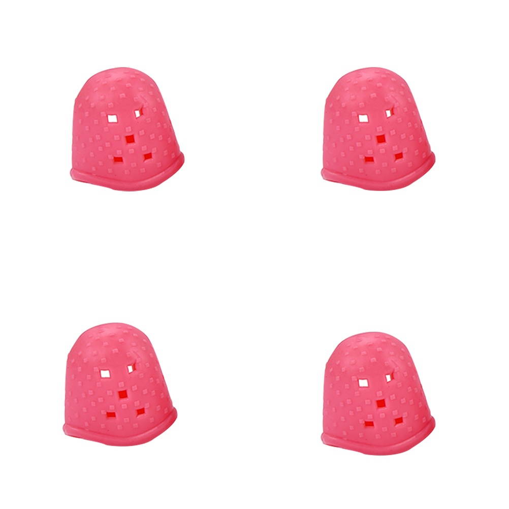 4 Pcs Guitar Fingertip Protectors Silicone Finger Guards Finger Picks Protector Finger Caps for Ukulele Electric Guitar Mandolin - Cyan (M)