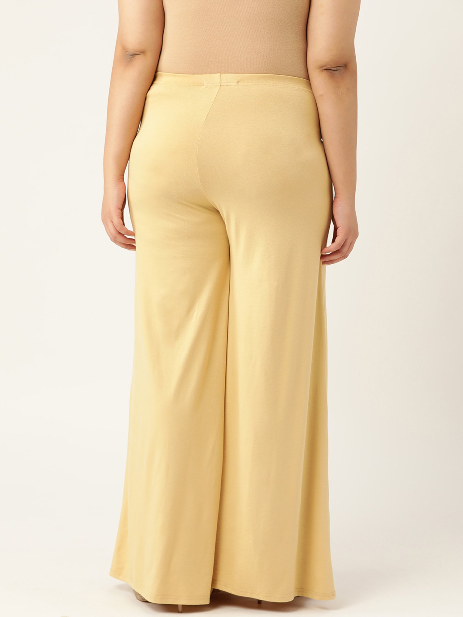 theRebelinme Beige High Rise Palazzos