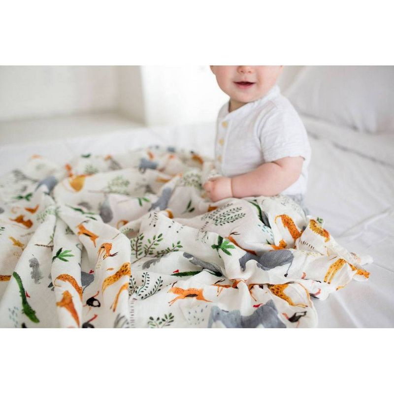 Loulou Lollipop Muslin Swaddle Blanket - Safari Jungle