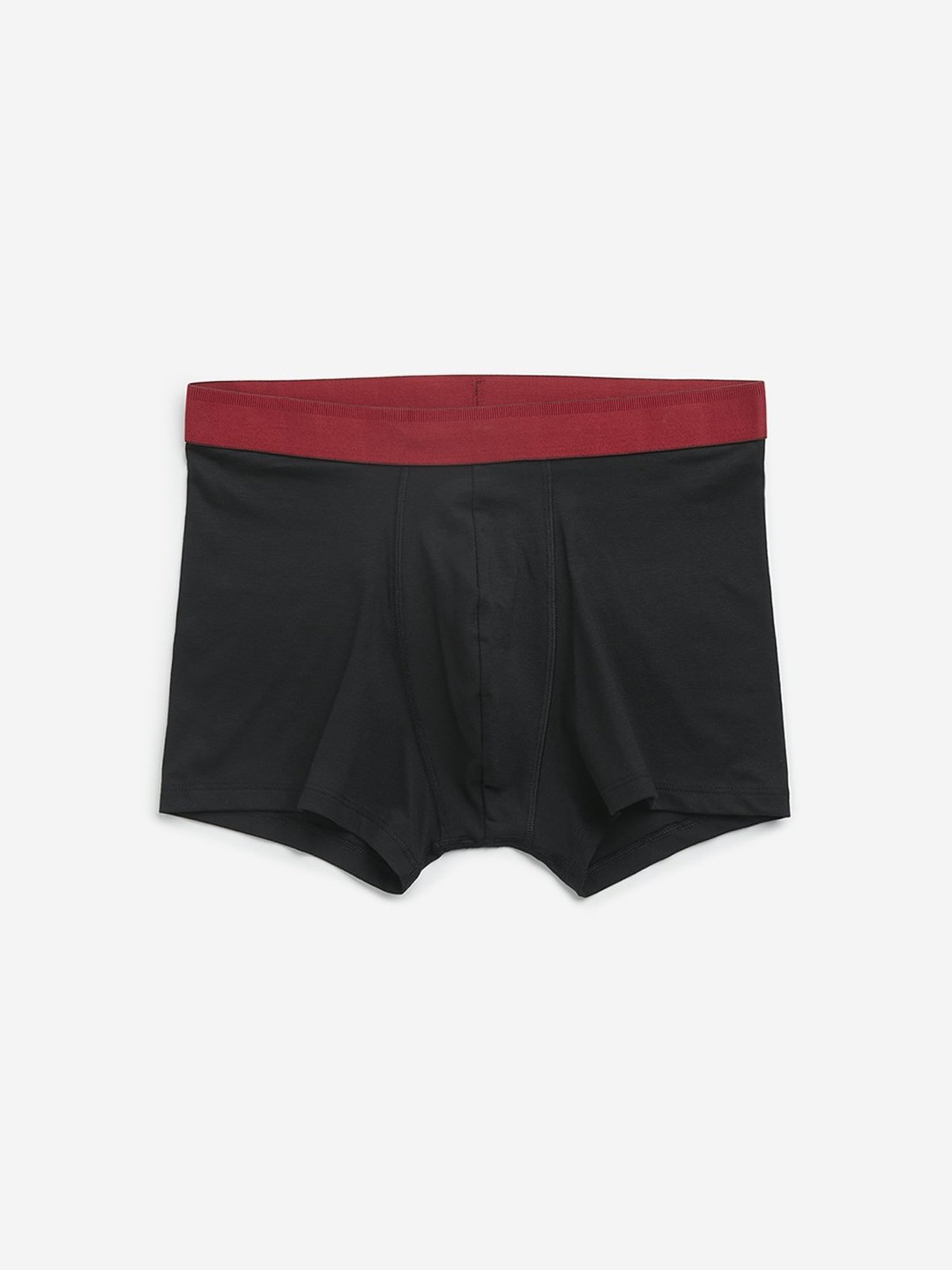 WES Lounge by Westside Black Solid Cotton Blend Trunks - Pack of 3