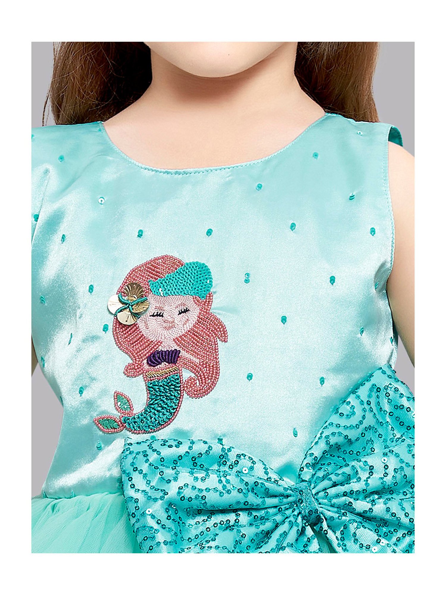 Many Frocks Kids Red Solid Dress