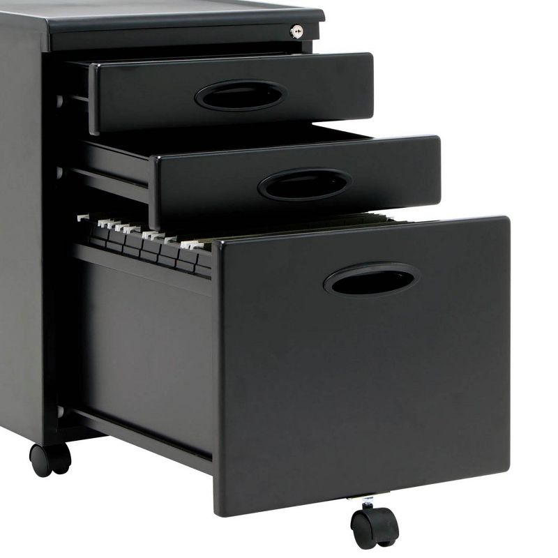 Studio Designs Mobile Home Office 3 Drawer Small File Storage Cabinet, Gray