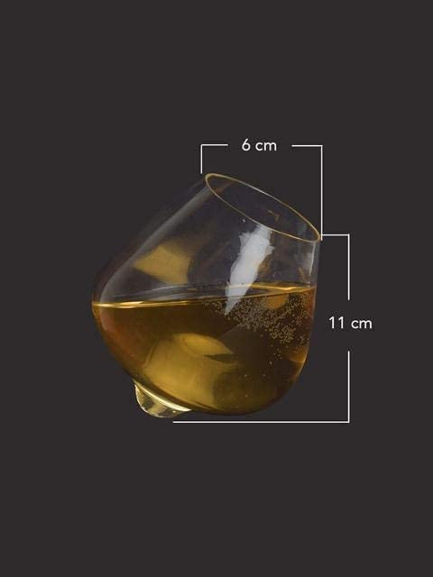 Melbify Rolly Poly Dancing Spinning Snifter Transparent Whiskey Glass 300ml - Set of 2
