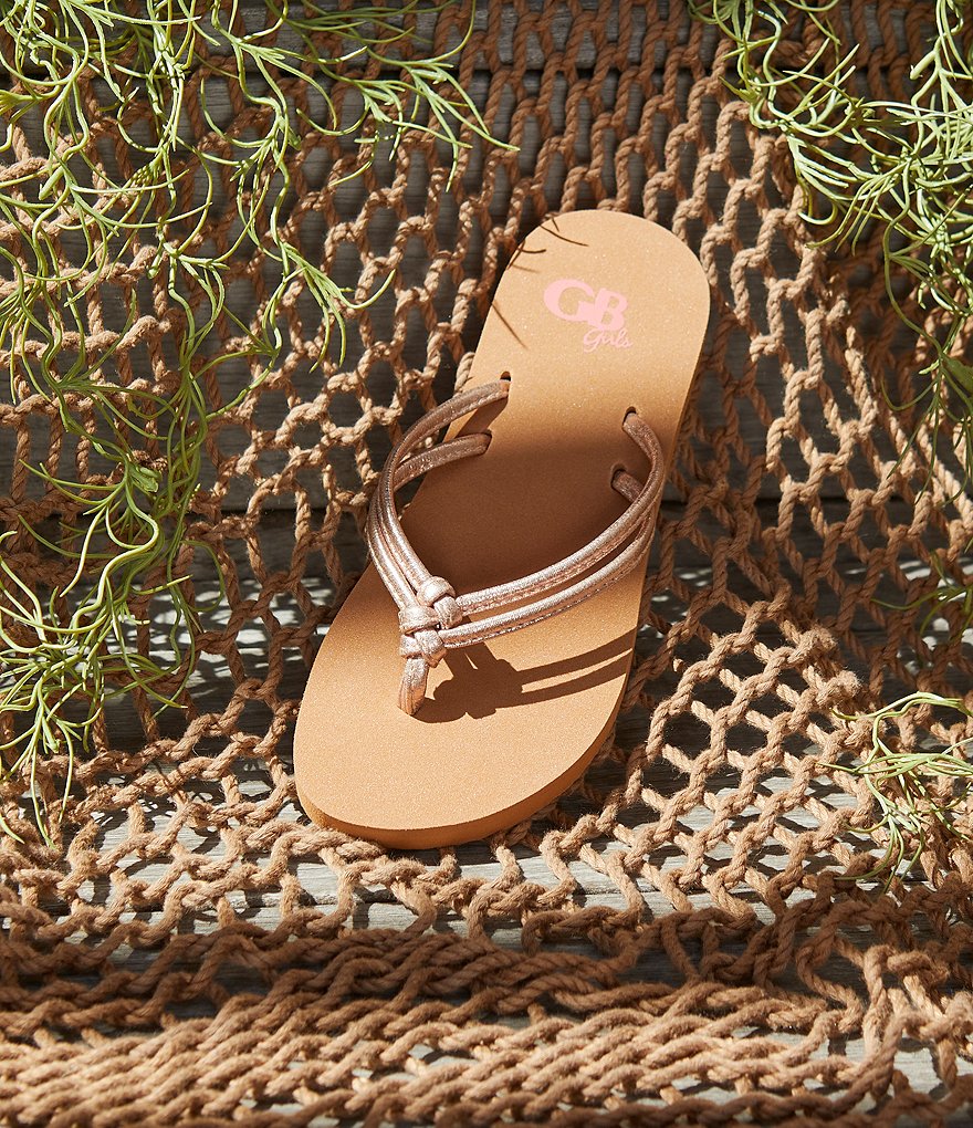 GB Girls Swimm-Girl Metallic Double Strap Flip Flops (Youth)