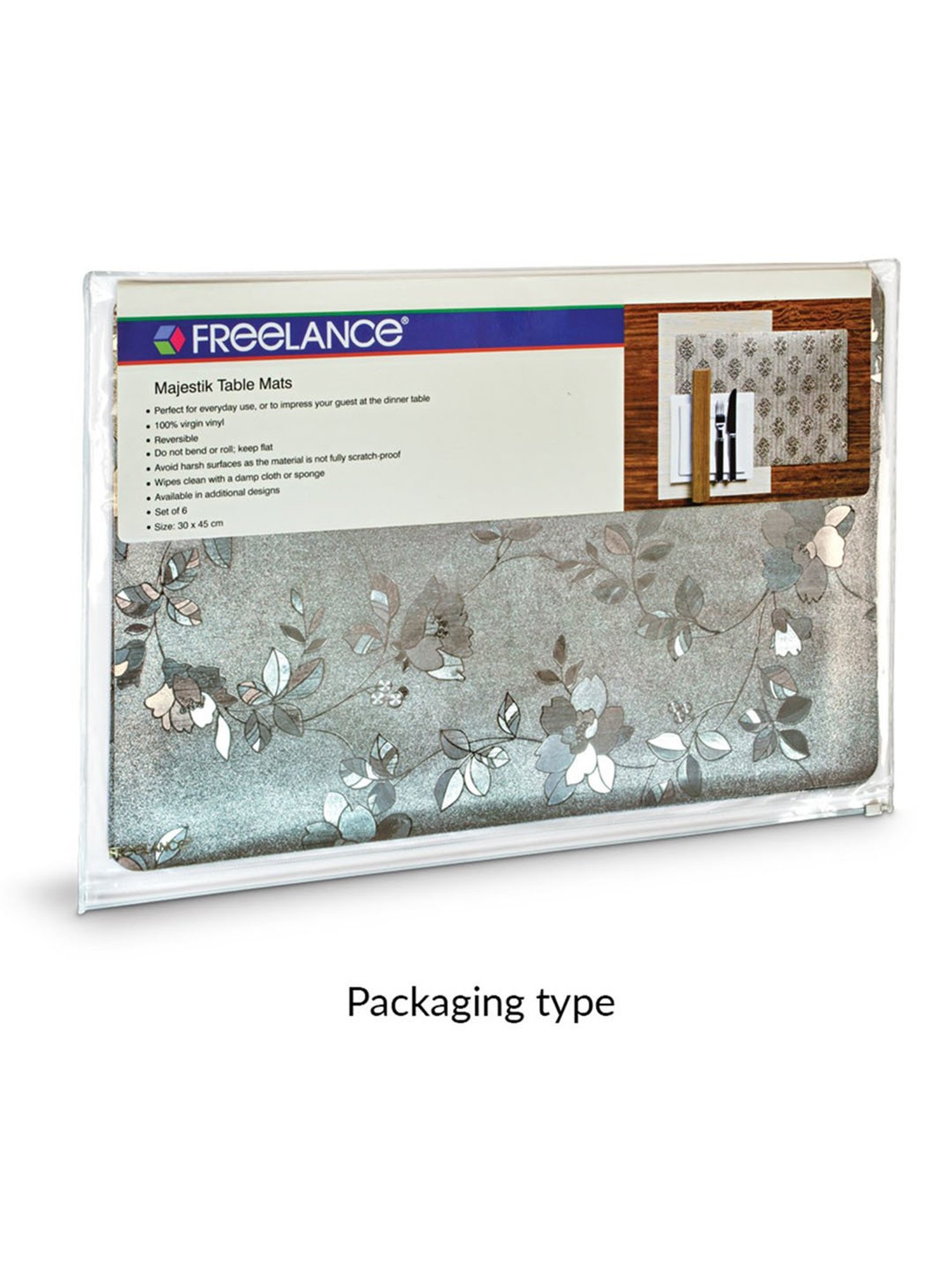 Freelance Light Brown Vinyl Set of 6 Placemats