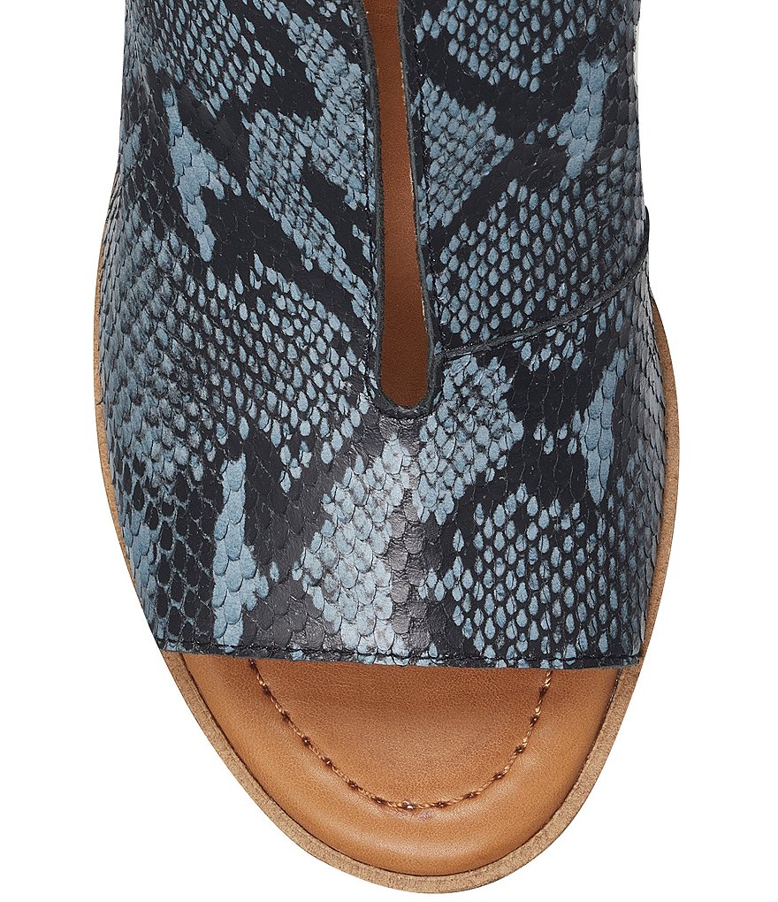 Lucky Brand Rhazy Snake Print Leather Slingback Shooties