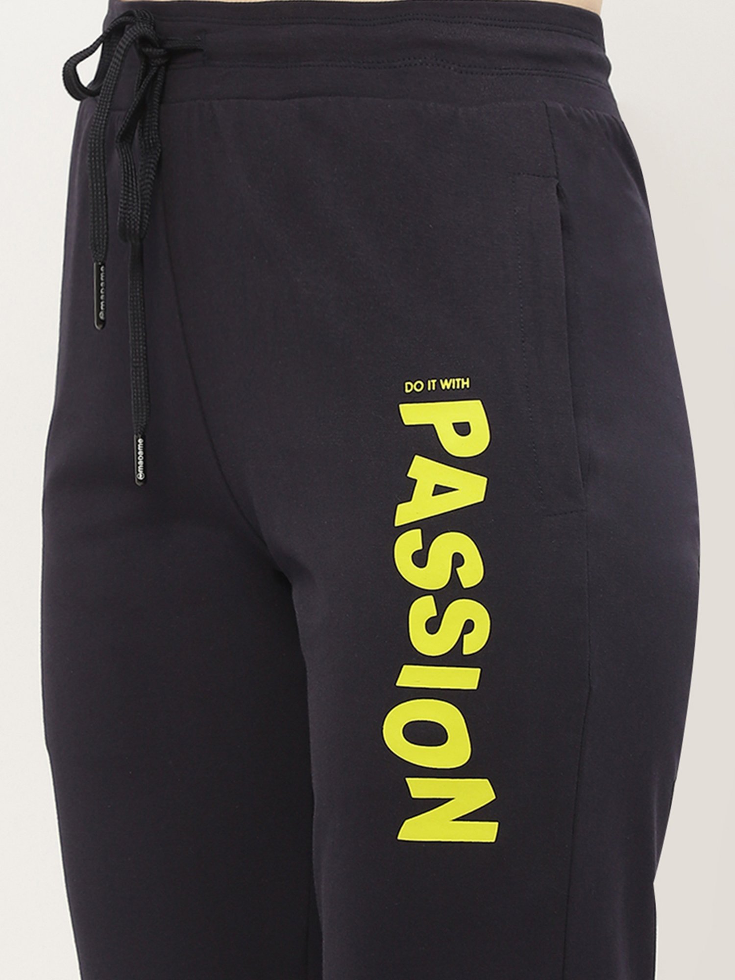 MADAME M Secret Navy Cotton Graphic Print Capris