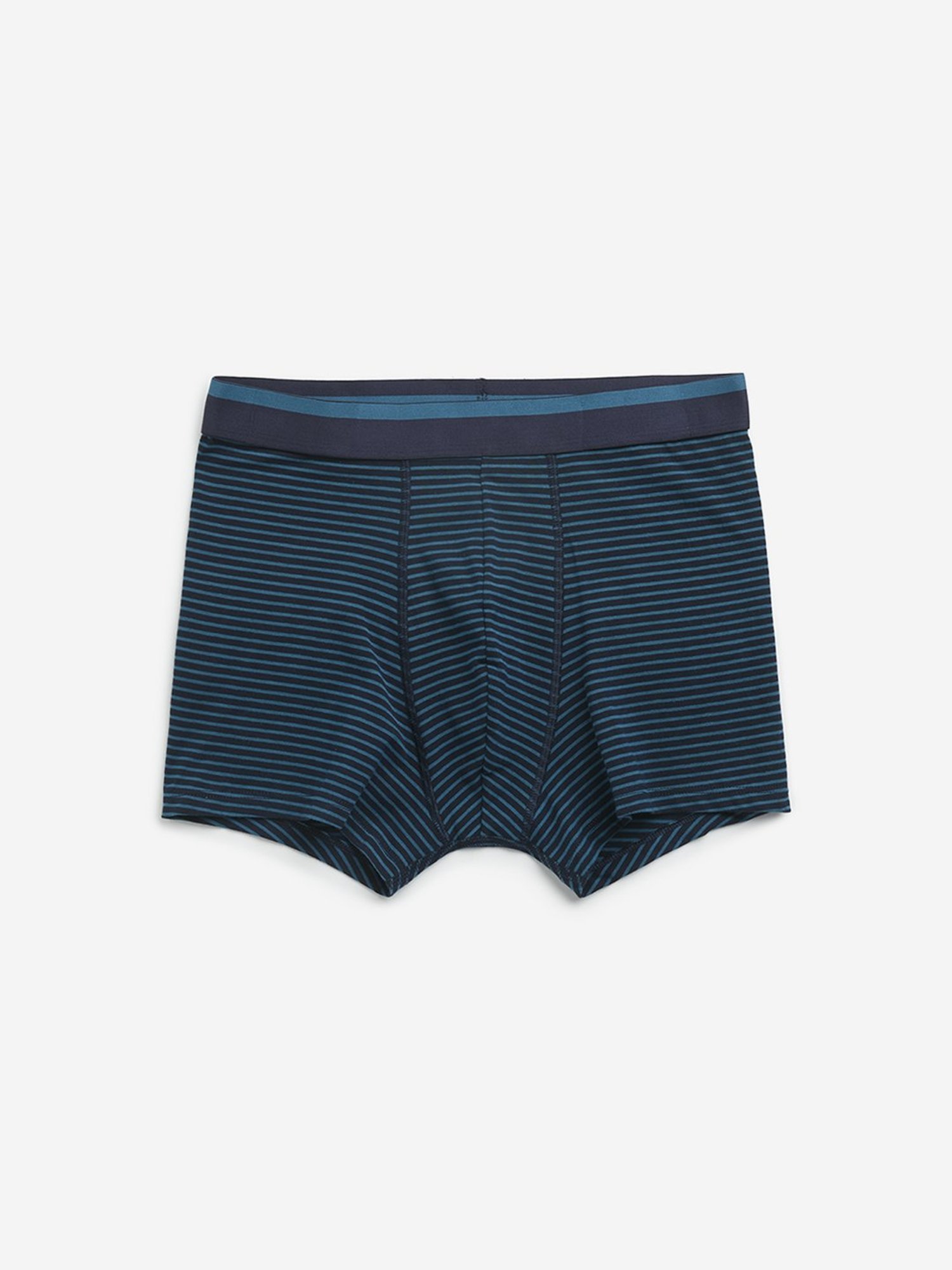 WES Lounge by Westside Teal Printed Cotton Blend Trunks - Pack of 3