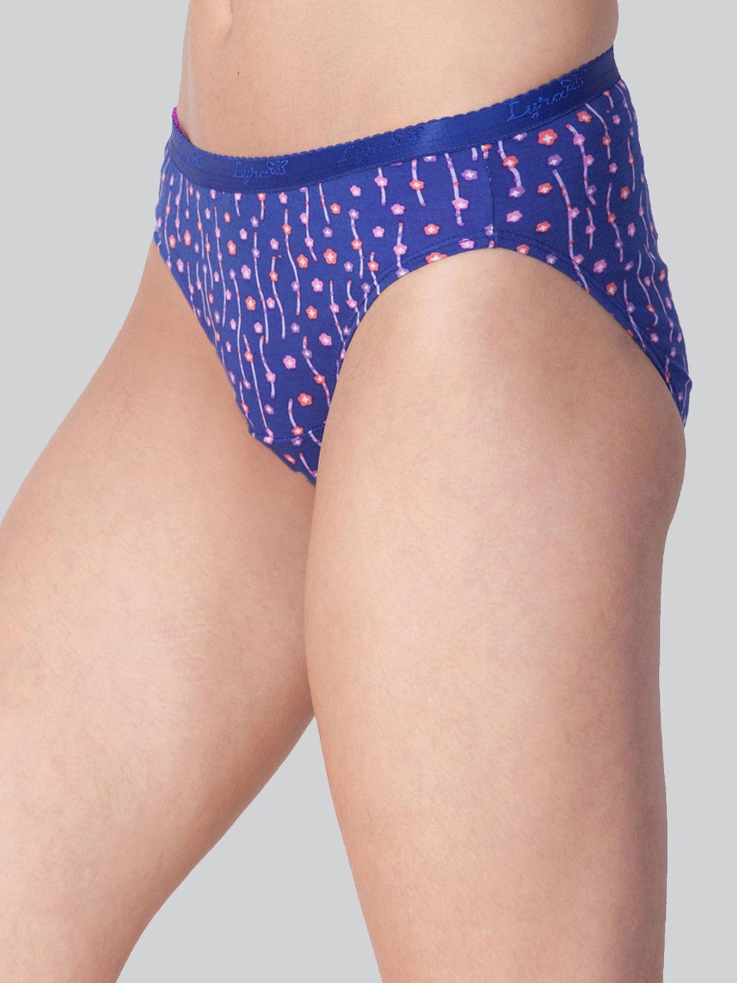 Lyra Assorted Color Cotton Printed Bikini Panties - Pack Of 6