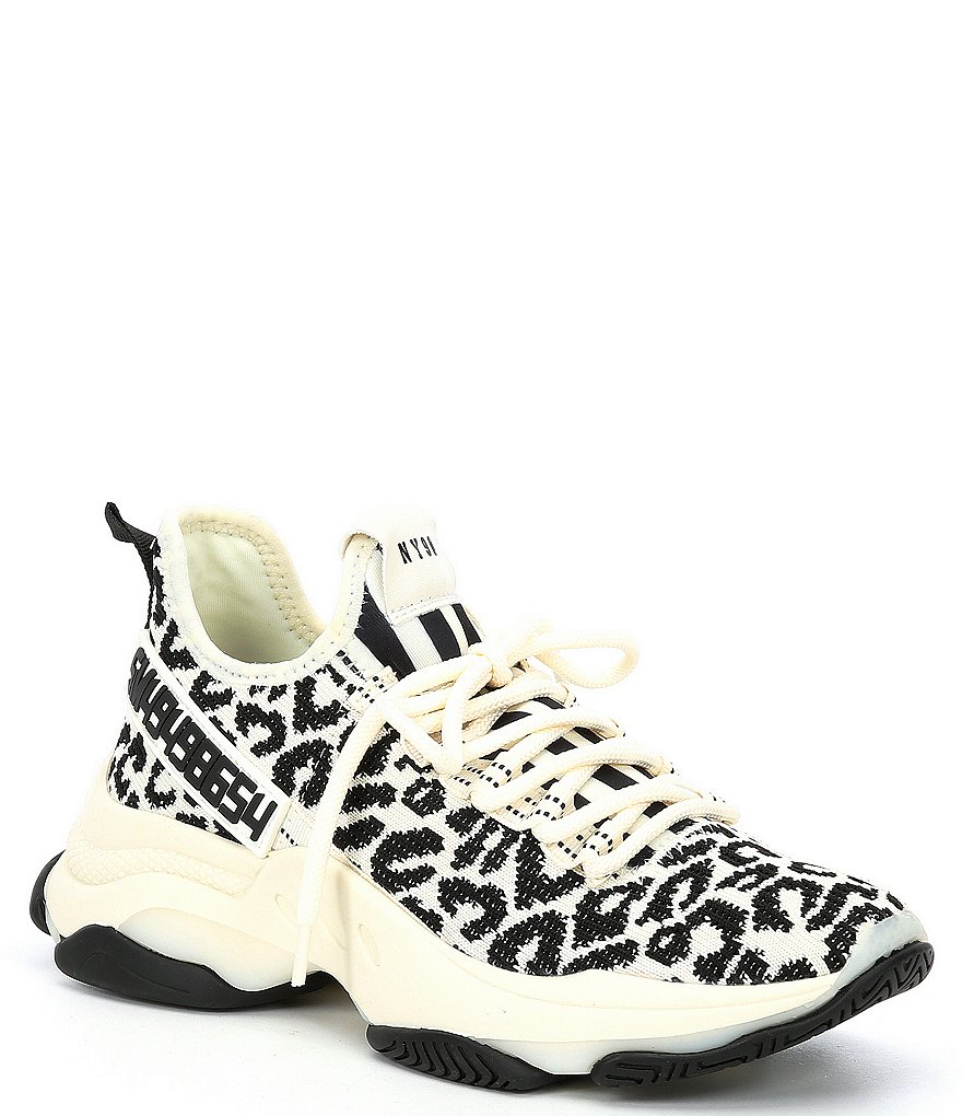 Steve Madden Maxima Leopard Print Chunky Sole Knit Sneakers