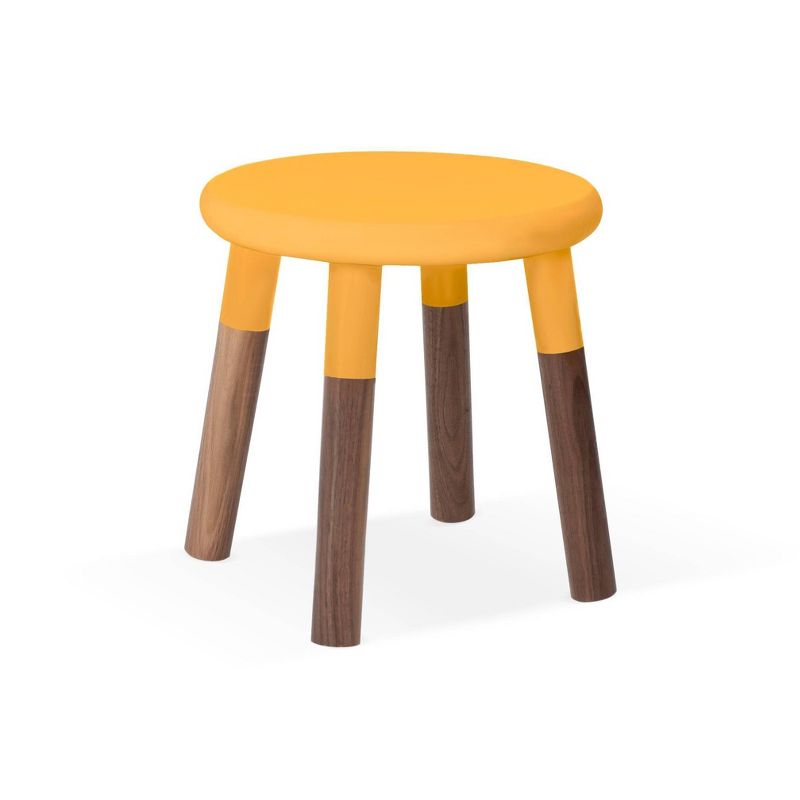 Set of 2 Peewee Wood Veneer Kids' Chairs Solid Walnut/Orange - Nico & Yeye