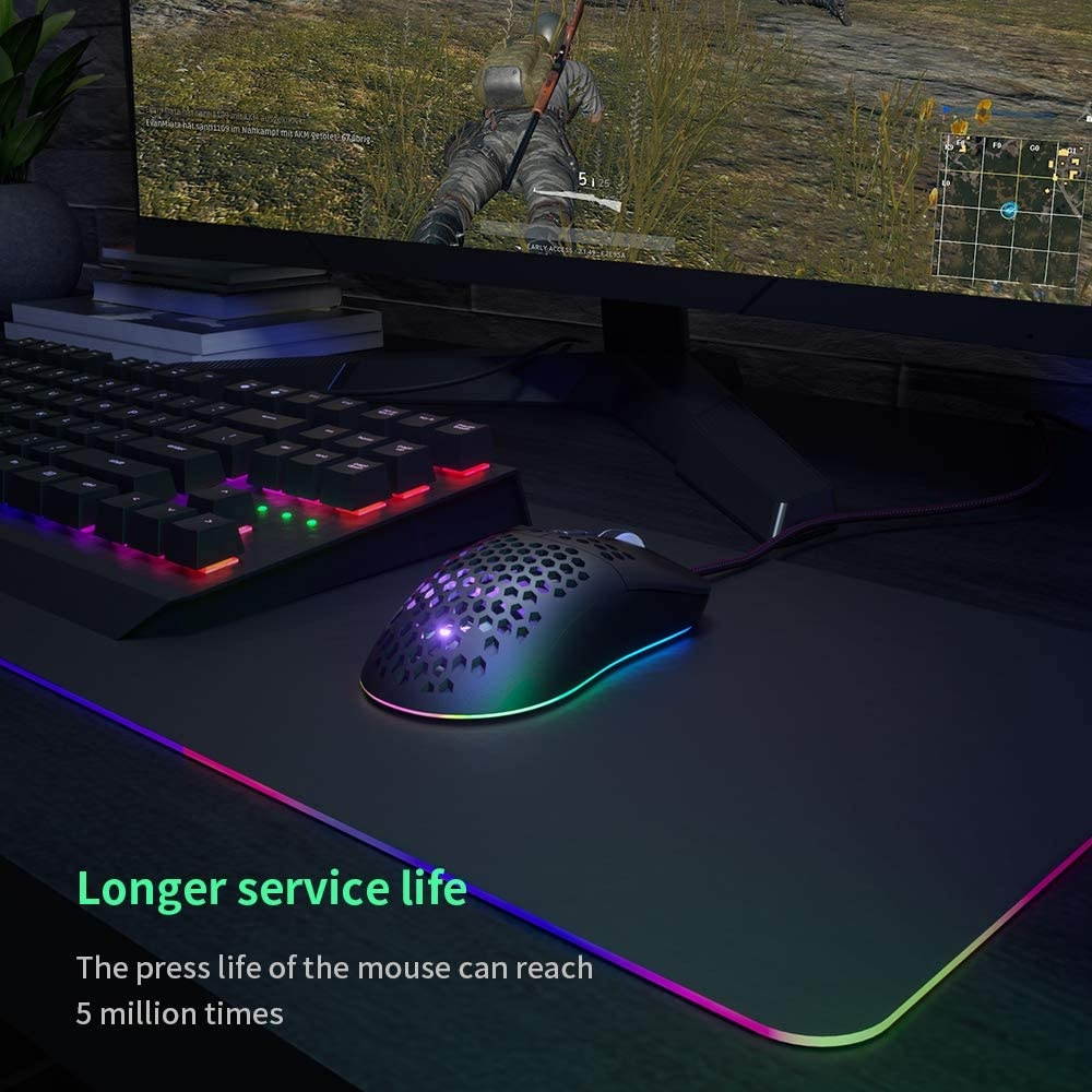 CYD C306 RGB Wired Gaming Mouse USB 3.0 Mouse with Side Buttons Ergonomic Design Gaming Mice Programmable Mouse Gamer Snap-Change Tracking & Shootout RGB Gaming Mouse - DPI 7200
