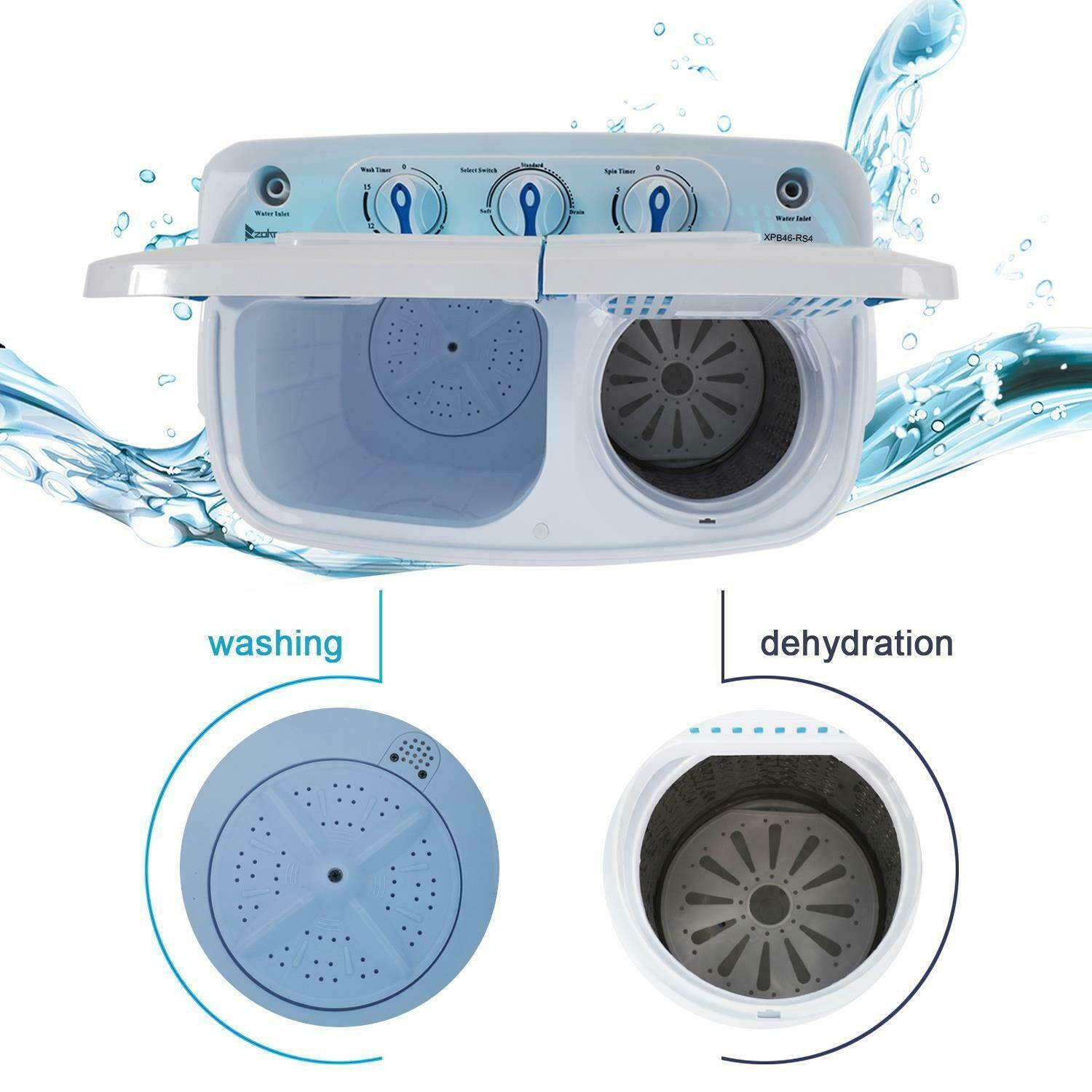 13lbs Portable Washing Machine Mini Washer Spin Dryer Good Condition