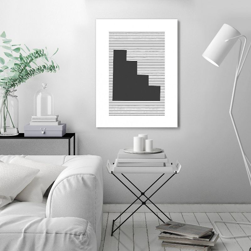 Americanflat Geo Aztec Linocut Circle by Roseanne Kenny Wall Art Canvas - 11" x 14"