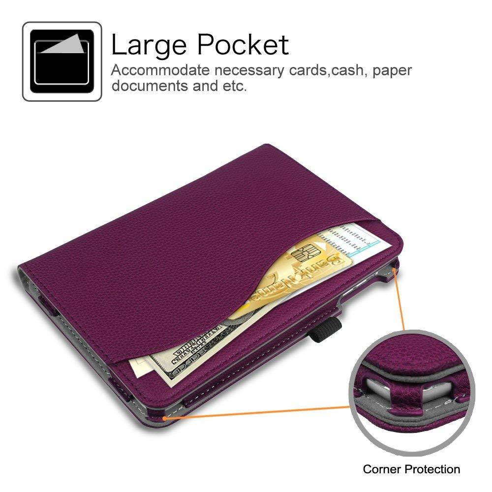 Fintie iPad Mini 4 Case [Corner Protection] - [Multi-Angle Viewing] Folio Smart Stand Protective Cover with Pocket, Supports Auto Wake/Sleep for Apple iPad Mini 4 (2015 Release), Purple