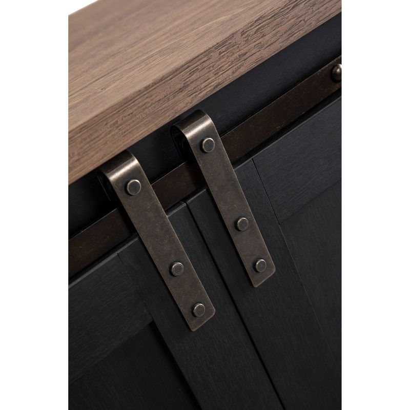 54" Sliding Doors TV Stand For TVs up to 60" Charcoal - Home Essentials