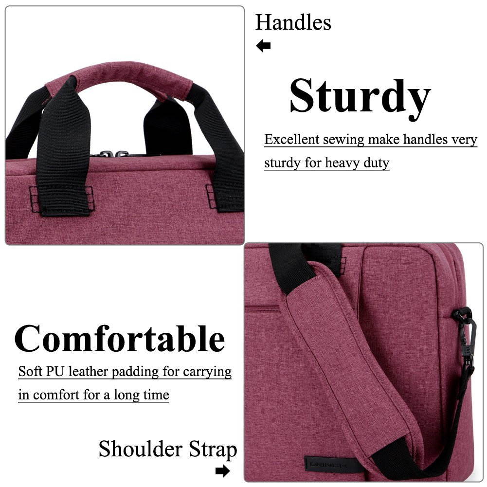 BRINCH Laptop Bag 13.3 Inch, Stylish Fabric Laptop Messenger Shoulder Bag Case Briefcase for 13 - 13.3 Inch Laptop / Notebook / MacBook / Ultrabook / Chromebook Computers (Black)