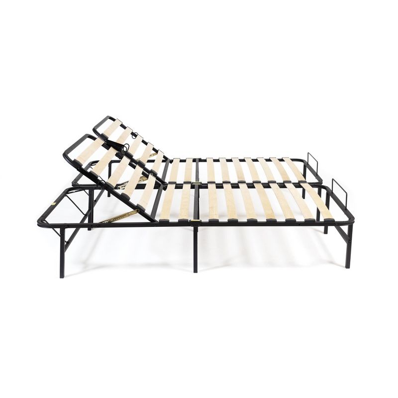 Full Wooden Slat Adjustable Head Only Bed Base Black - PragmaBed
