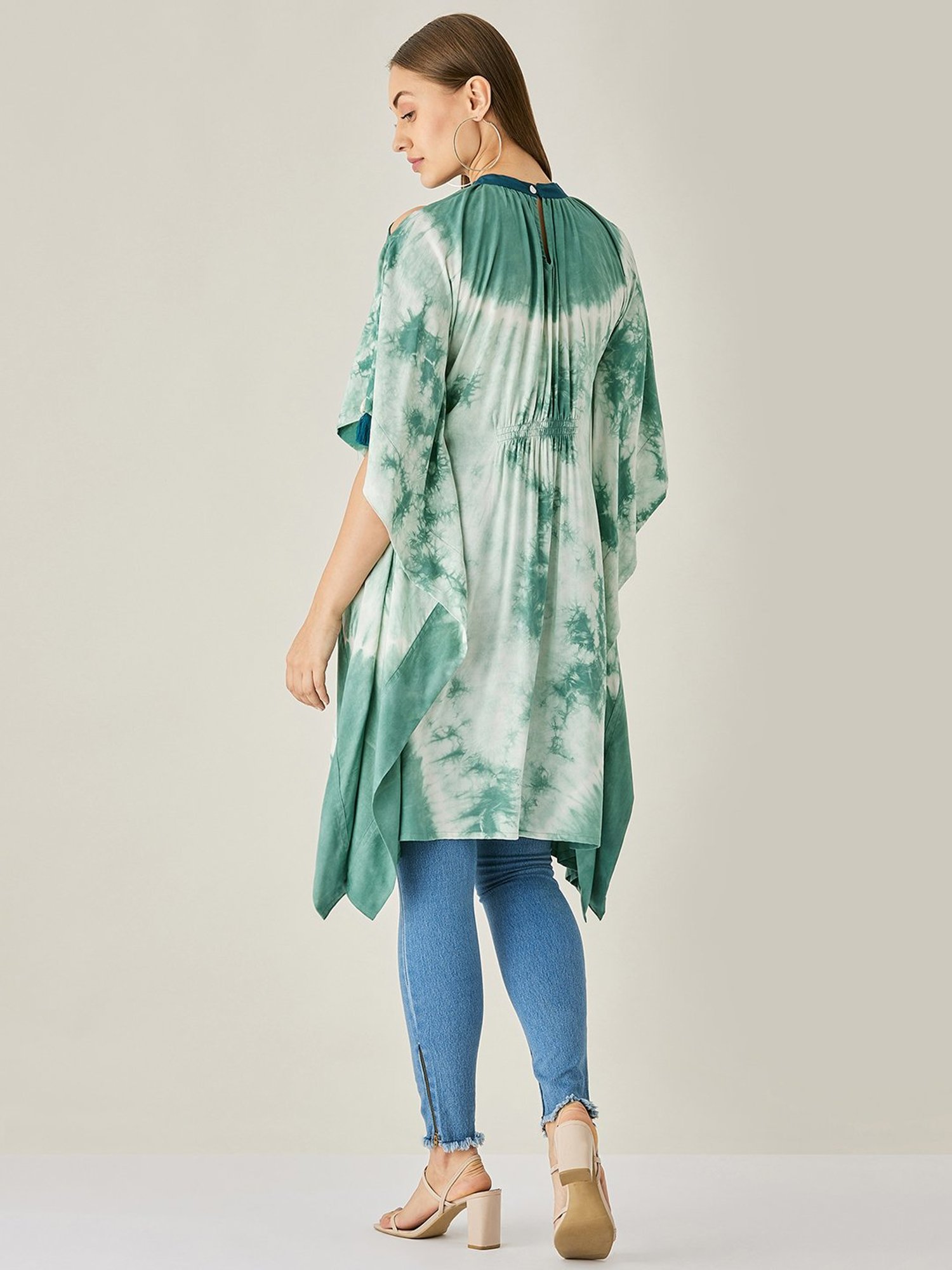 The Kaftan Company Green Tie-Dye Kaftan Top