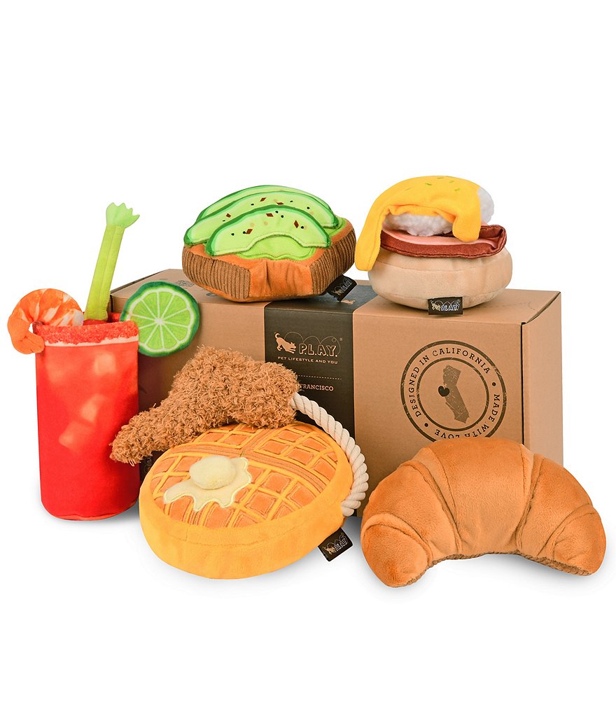 PLAY Pet Lifestyle And You Barking Brunch Toy Set , 5-Piece Plush Dog Toys