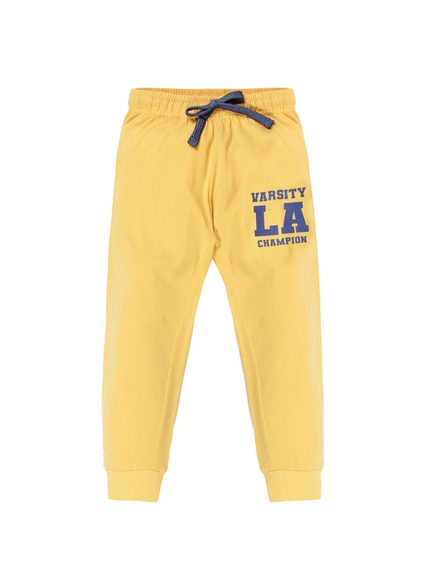 Plum Tree Boys Yellow & Navy Printed Joggers (Pack Of 2)