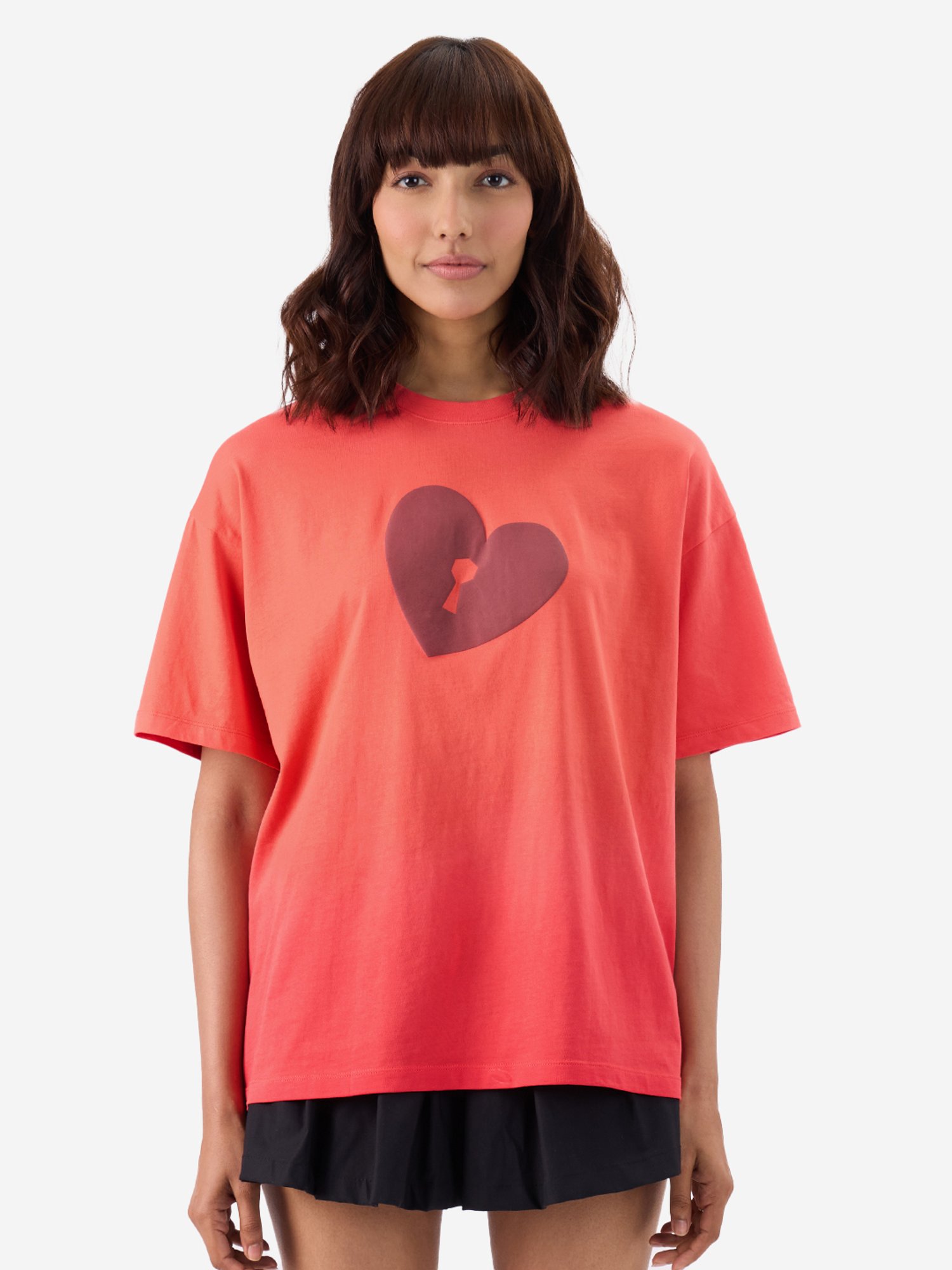 The Souled Store Orange Printed Oversized T-Shirt
