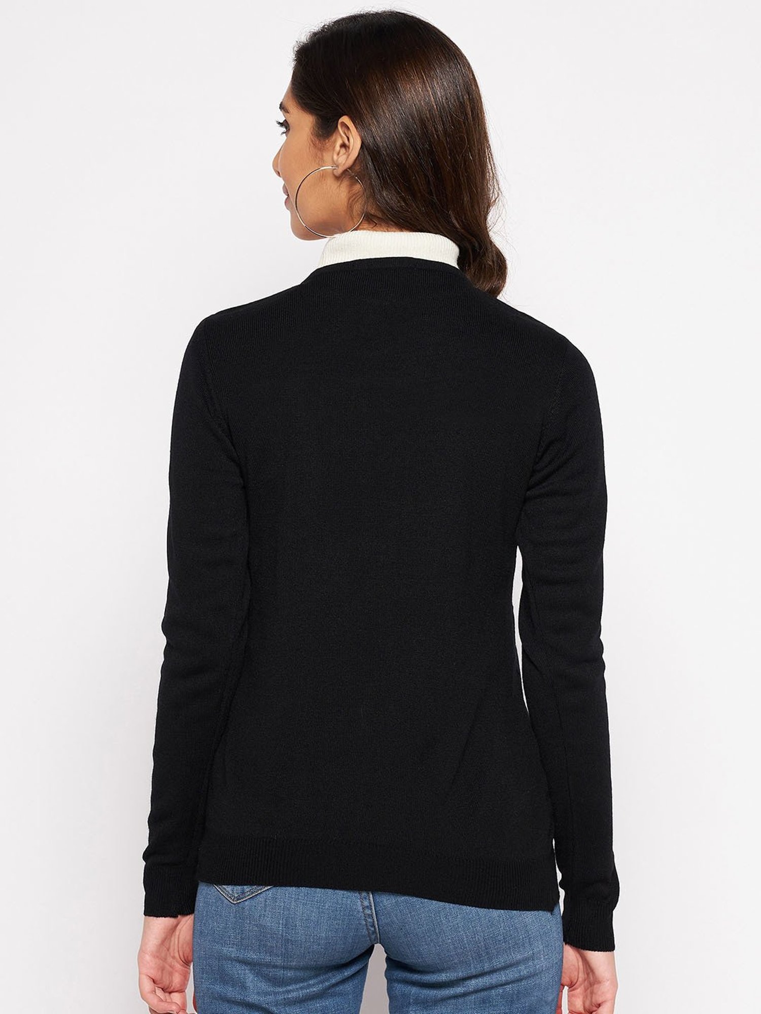 Crozo By Cantabil Black Sweaters