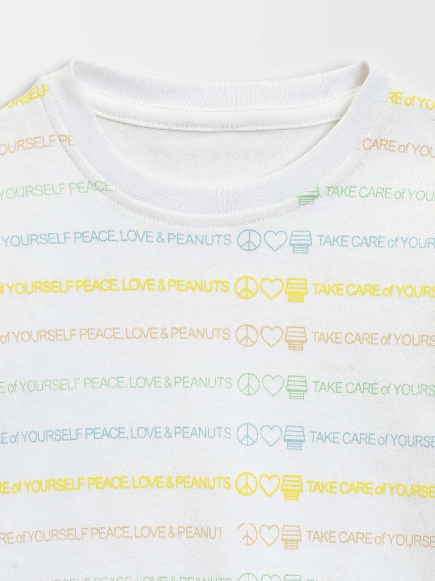 MiArcus Kids PEANUTS Sky Blue & White Printed Full Sleeves Onesie Set