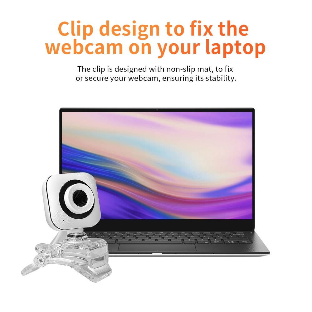Portable HD Webcam 480P 0.3MP 30fps Camera with Clear Mount Clip Built-in Microphone Notebook Laptop PC Desktop Computer Web Video Camera USB Plug & Play for Online Conferences Meeting Video Call Live