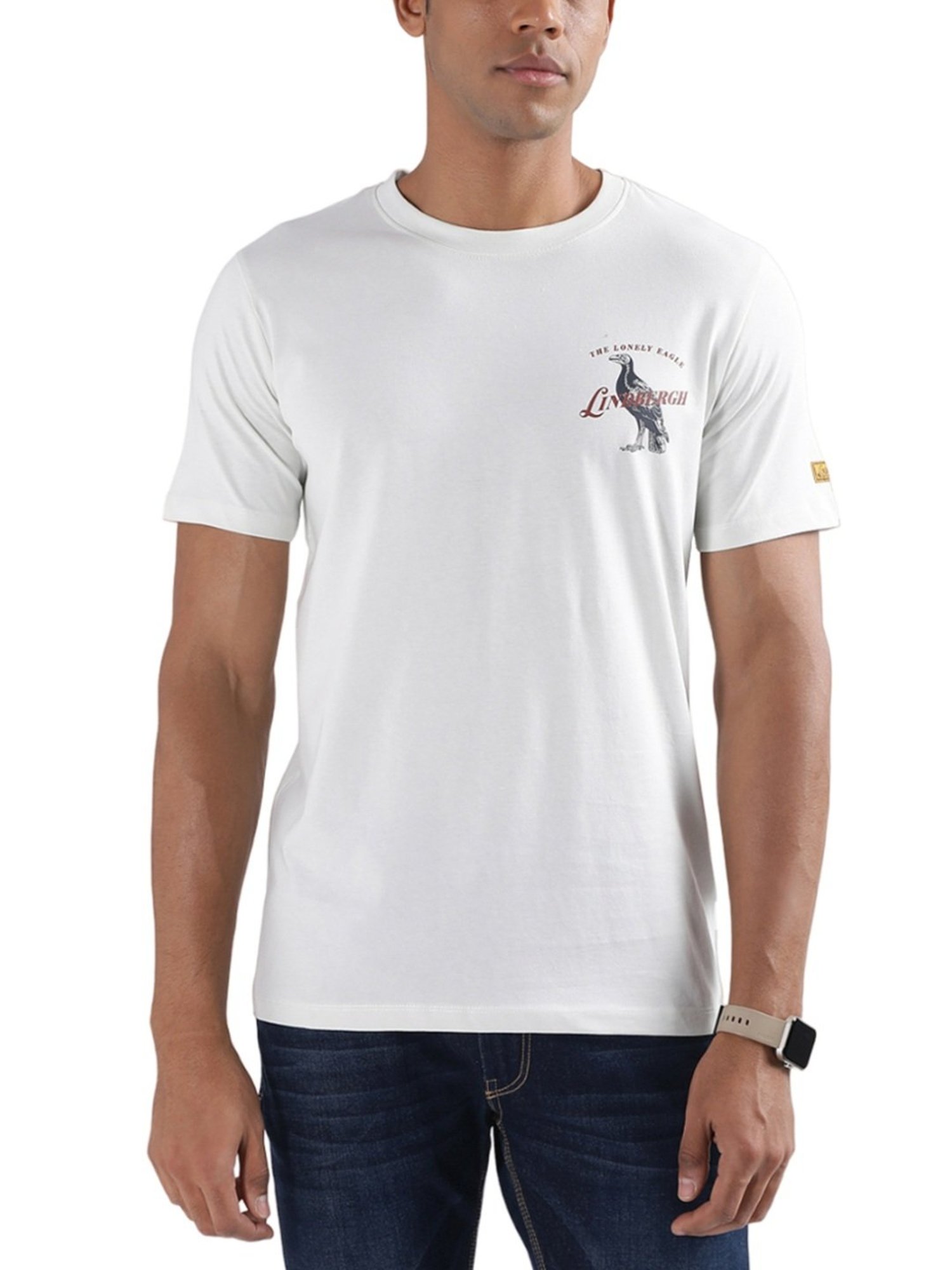 Lindbergh White Cotton Regular Fit T-Shirt