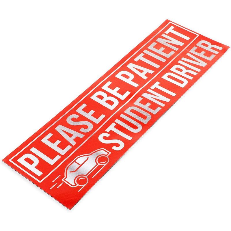 Okuna Outpost 6-Pack Waterproof Magnet for Car, Please Be Patient Student Driver Sign Magnet (12 x 4 in)