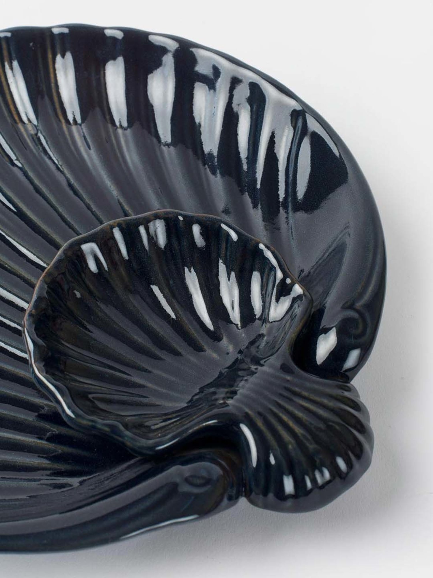 Fabindia Phulwari Blue Ceramic Glazed Chip & Dip Platter