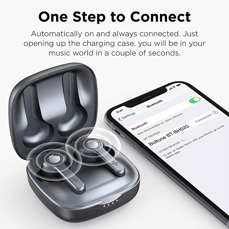 Wireless Earbuds, Upgraded  Bluetooth V5.2 in-Ear Stereo Wireless Headphones USB-C Quick Charge Bluetooth Earbuds IPX8 40Hours Play Time-Grey