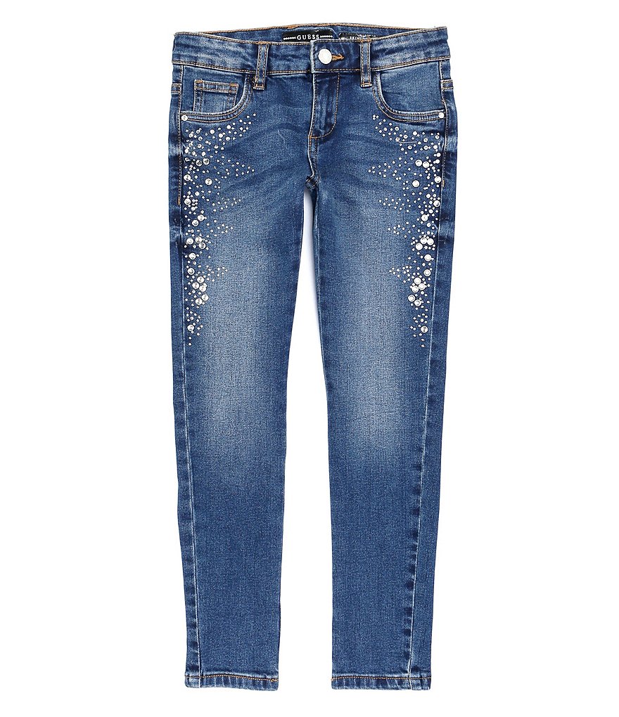 Guess Big Girls 7-16 Mid-Rise Shine Rhinestone Skinny Jeans