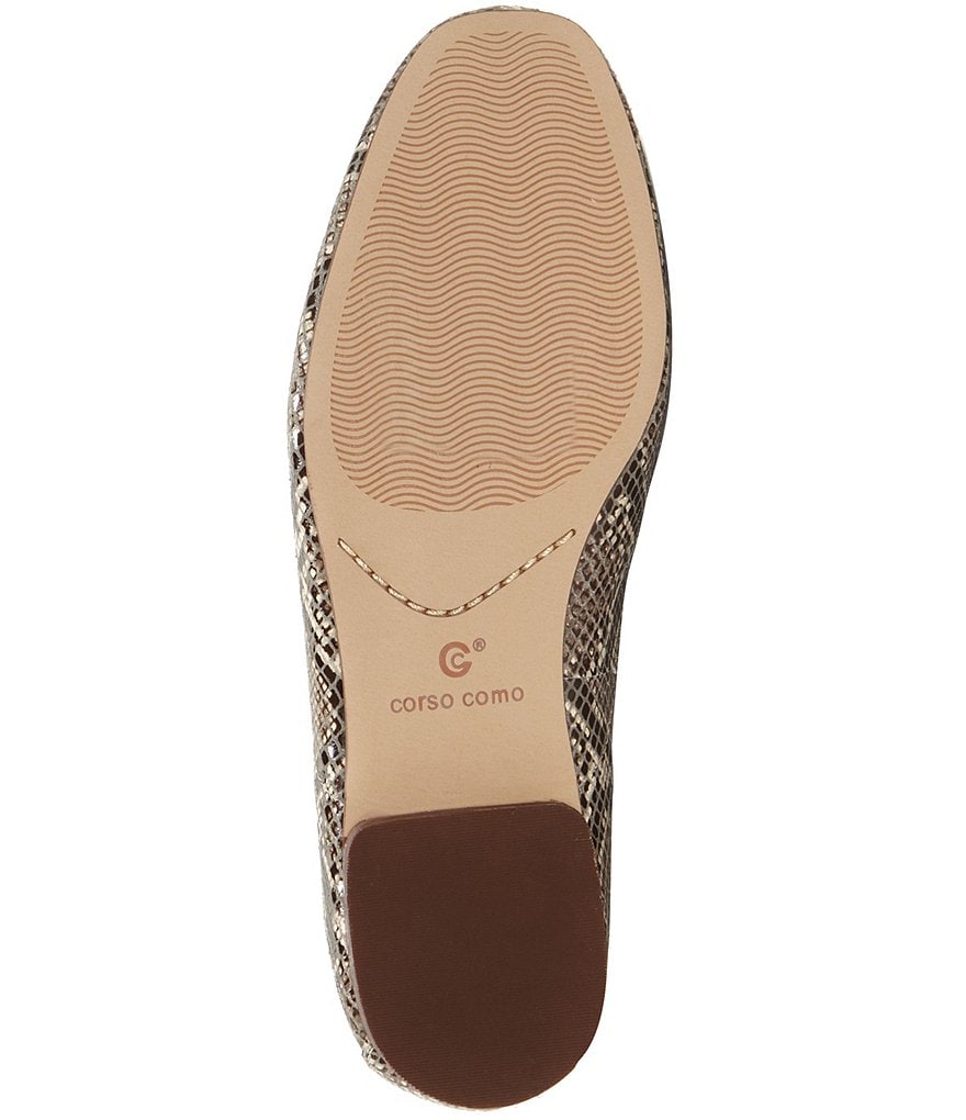 CC Corso Como Enjio Snake Print Leather Block Heel Loafers