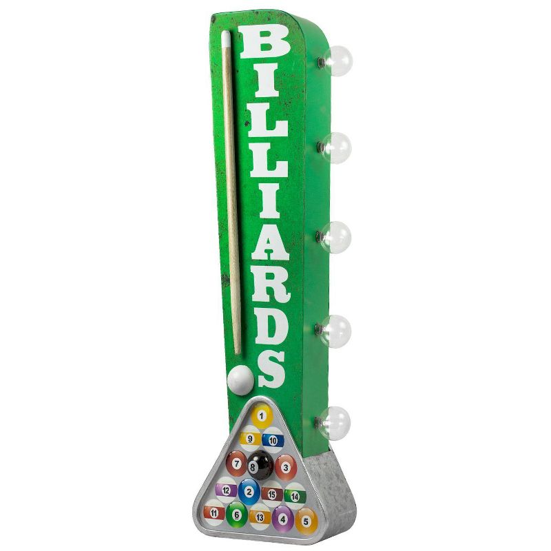 Vintage Billiards LED Marquee Sign Wall Decor Green - Crystal Art Gallery