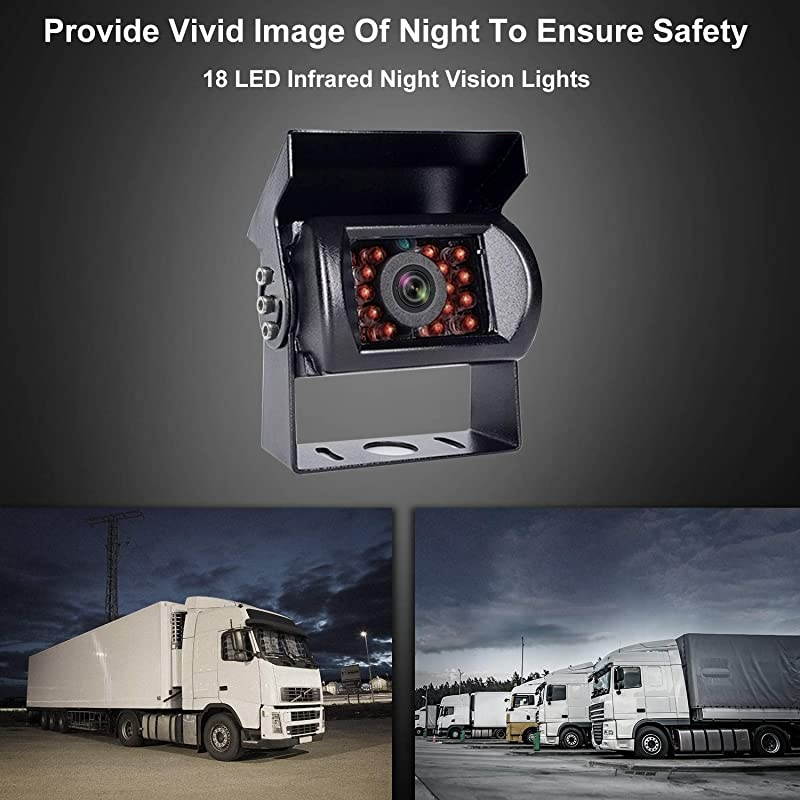 Upgrade Dual Backup Camera Monitor Kit7inch LCD1280X720P HDIP69 Waterproof Rearview Reversing Rear View Camera Reversing Monitor TruckSemiTrailerBox TruckRV HD Transmission TZ102